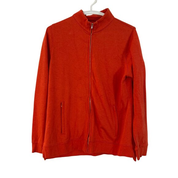 Peter Millar Mens Full-Zip Jacket L Orange Stretch Cotton Blend Casual Lightweig - Picture 1 of 4